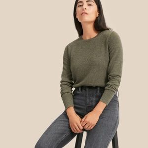 Everlane Olive Green Crew Neck Sweater